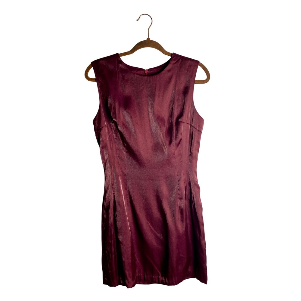 Vtg 90s Trilogy Rampage Burgundy Sheath Dress  90s Whimsigoth Dark Academia Mini